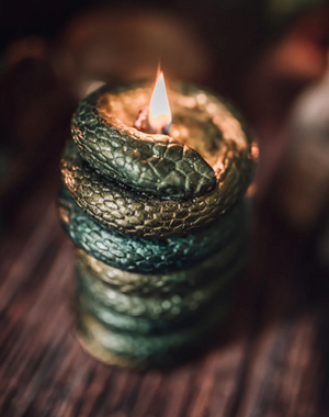 Open image in slideshow, 𝒮𝐸𝑅𝒫𝐸𝒩𝒯𝐼𝒩𝐸 - Ritual Pillar Candle
